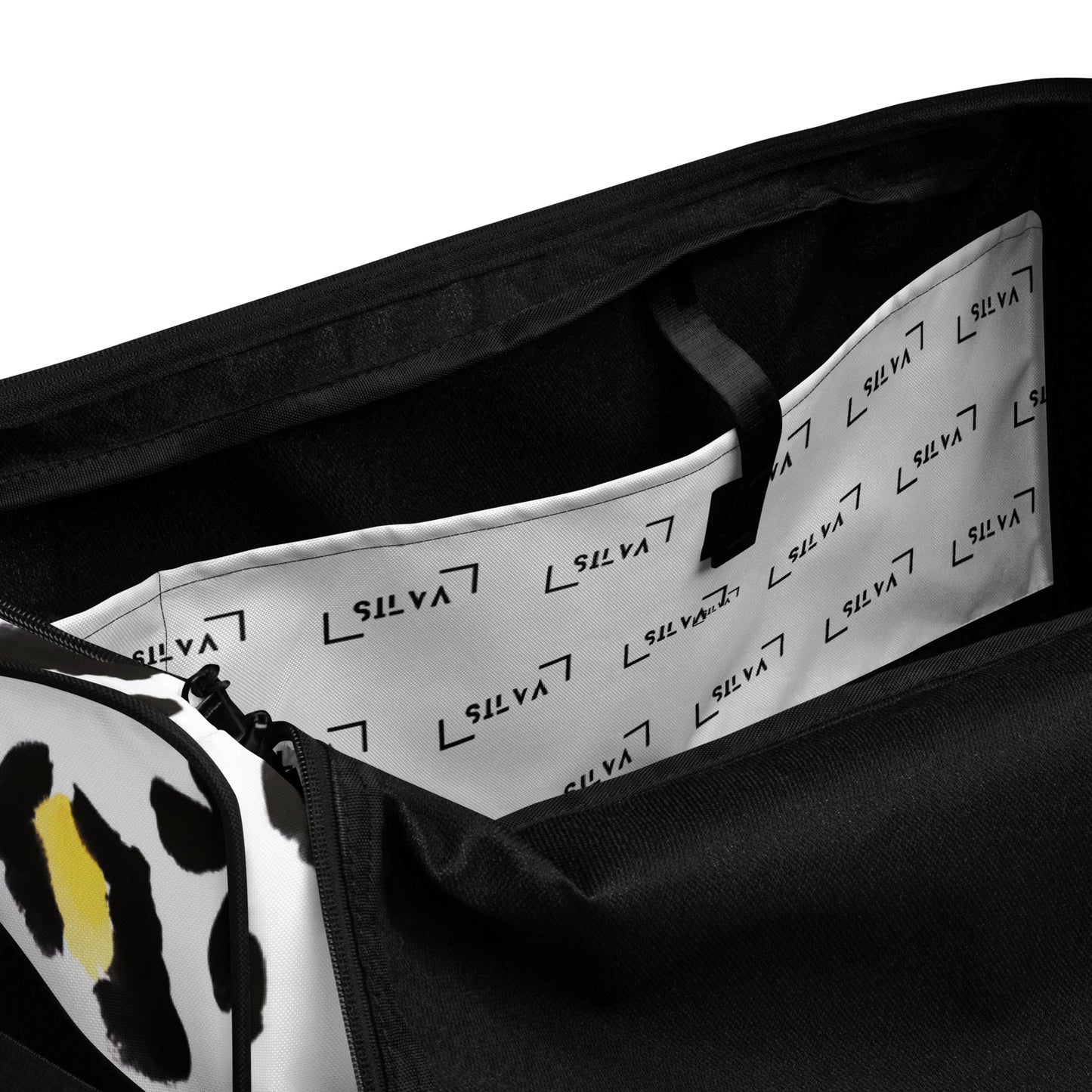 Duffle bag Yellow White Leopard Print Patches