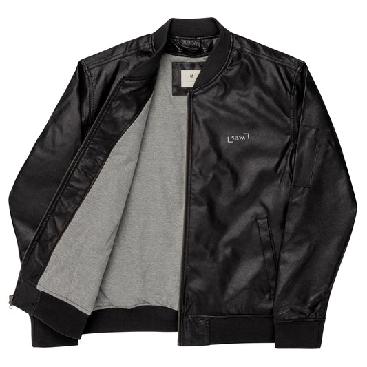 Leather Faux Bomber Jacket