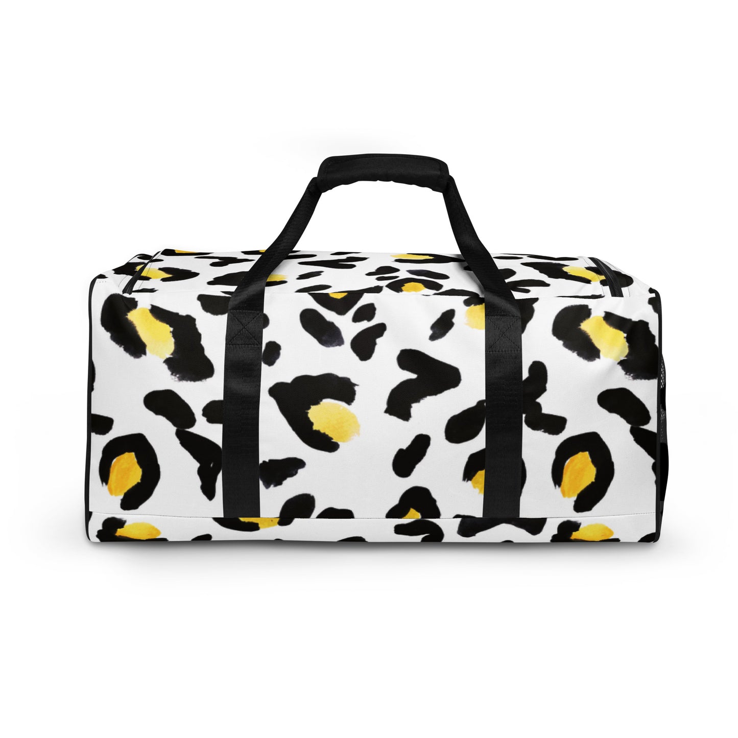 Duffle bag Yellow White Leopard Print Patches