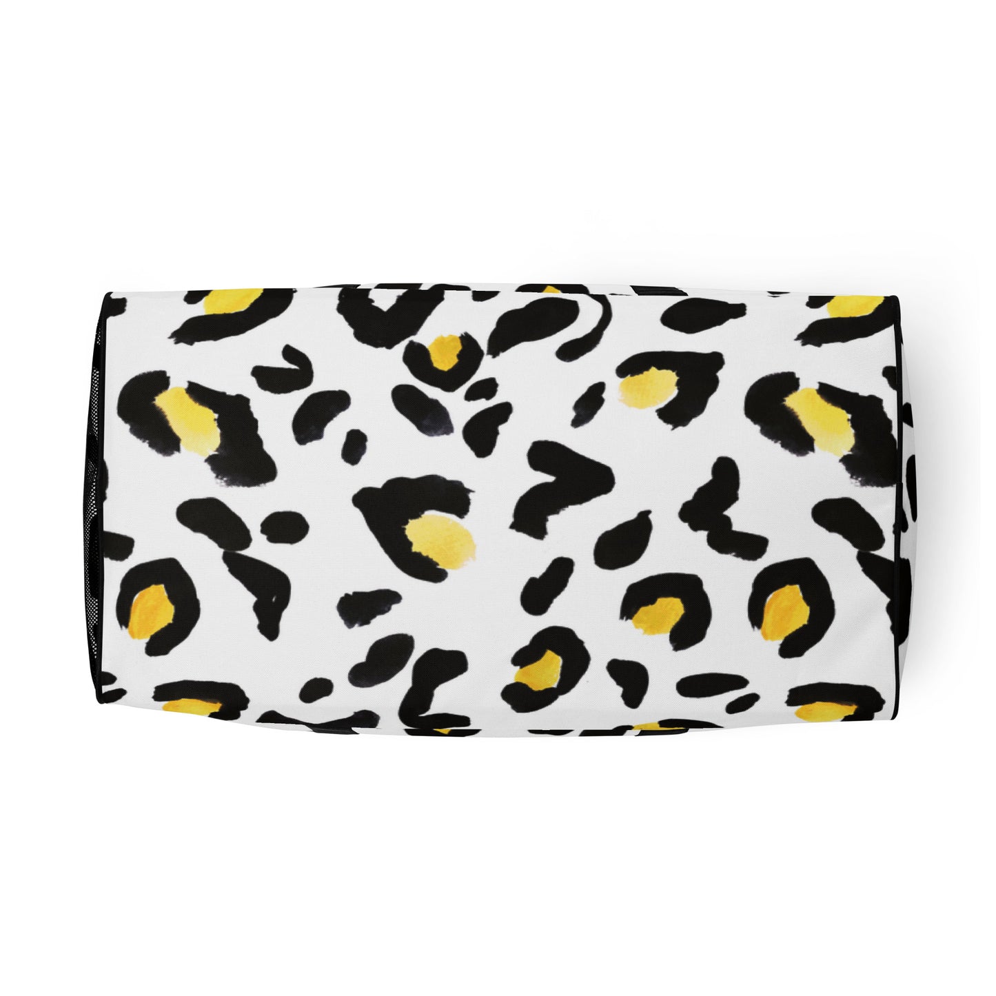Duffle bag Yellow White Leopard Print Patches