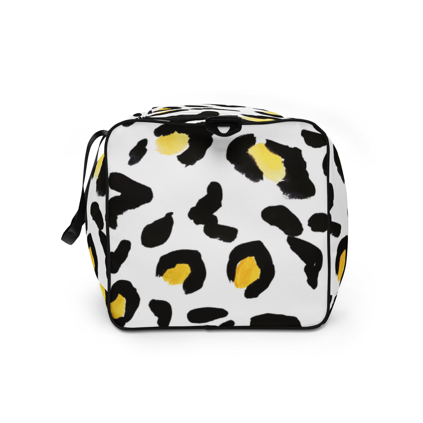 Duffle bag Yellow White Leopard Print Patches