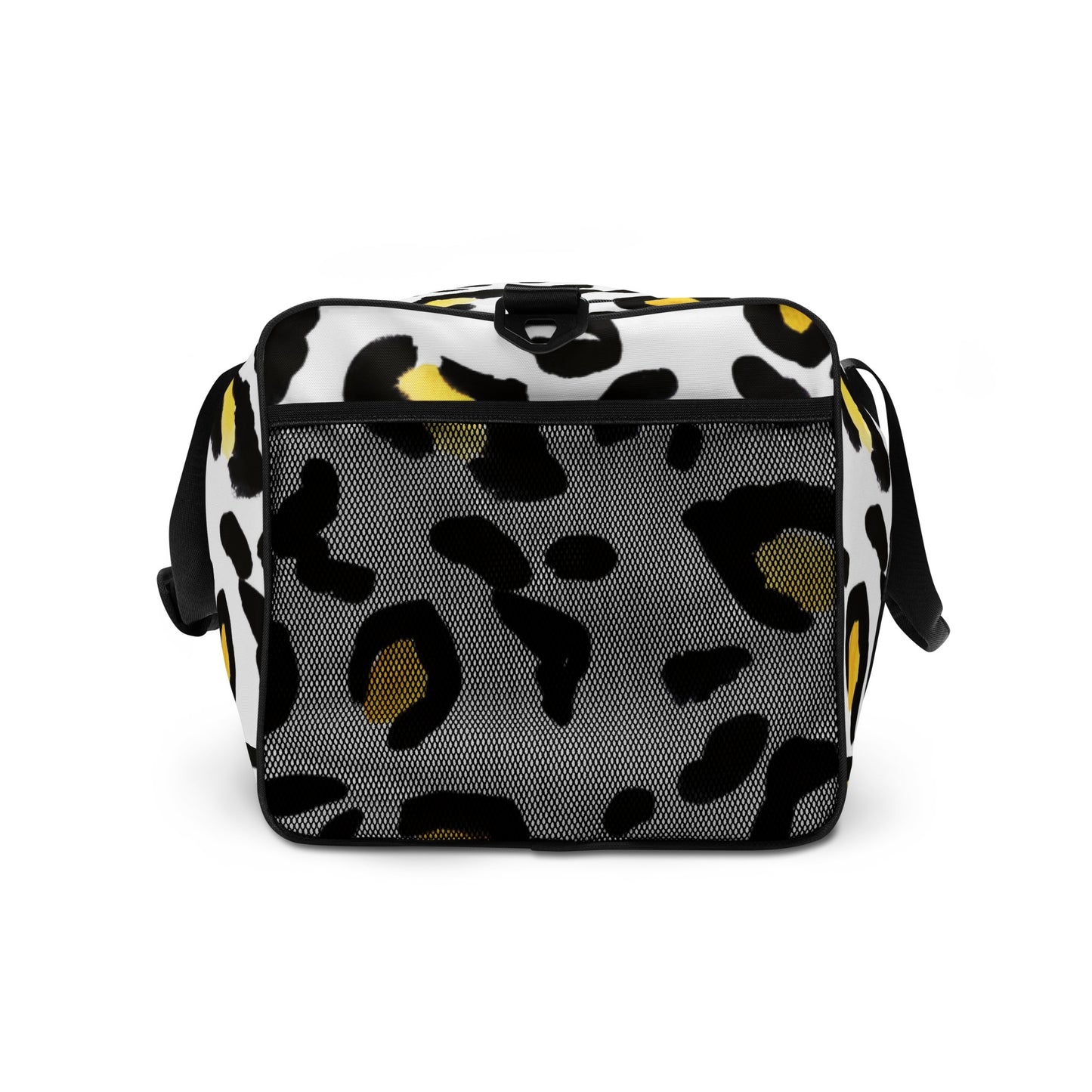 Duffle bag Yellow White Leopard Print Patches
