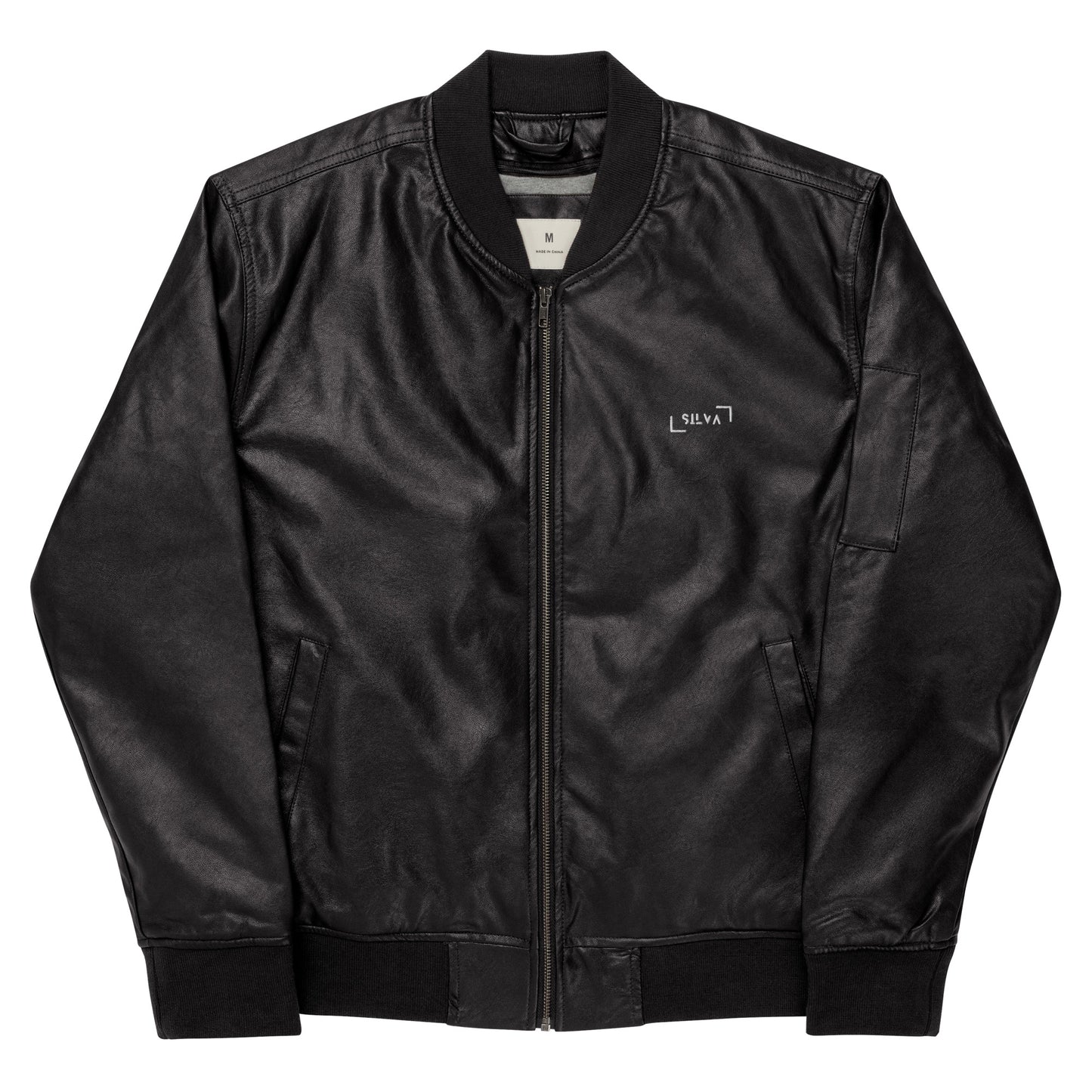 Leather Faux Bomber Jacket