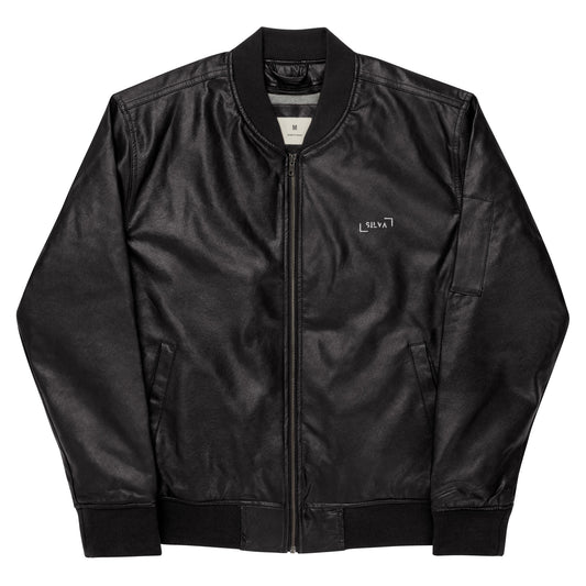 Leather Faux Bomber Jacket