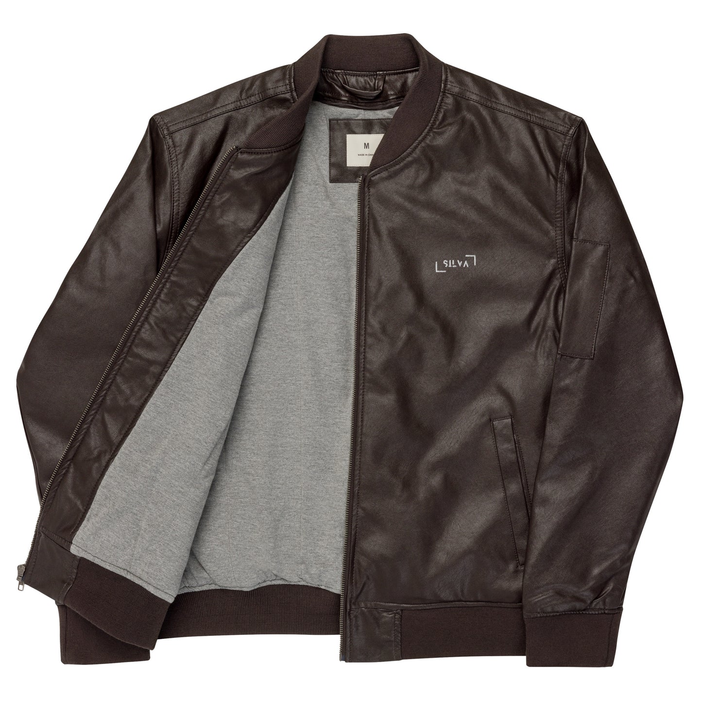 Leather Faux Bomber Jacket