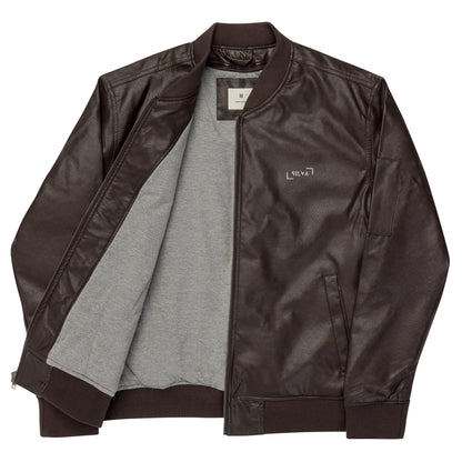 Leather Faux Bomber Jacket