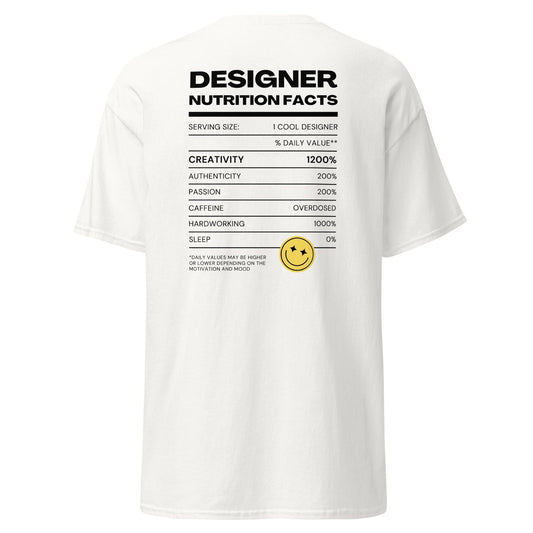 Men's classic Designer Nutrition Facts